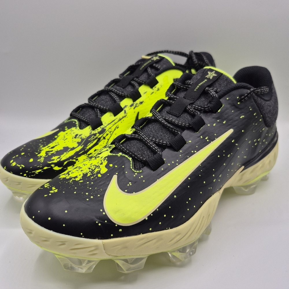 Nike Alpha Huarache Elite 4 Low MCS Baseball Black Lime FV6096-001 Men Sz 9.5